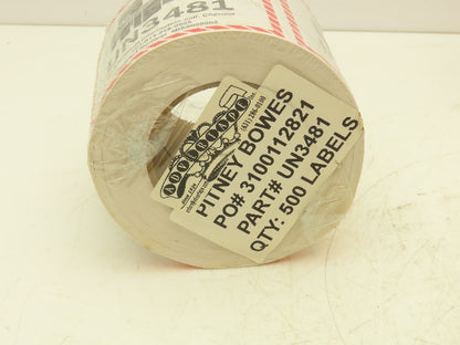 Advertape UN-3481 Lithium Battery Handling Labels 4.5X5" 7 Rolls 3500ct