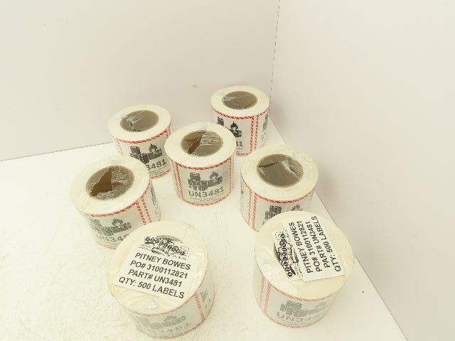 Advertape UN-3481 Lithium Battery Handling Labels 4.5X5" 7 Rolls 3500ct