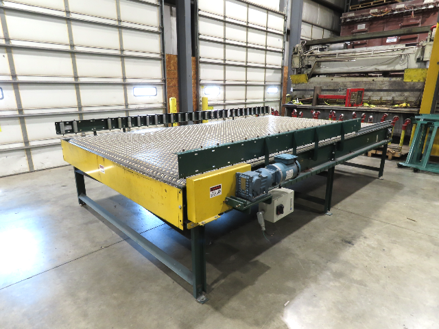 UMD 8' 8"W x 15' MatTop Plastic Roller Belt Conveyor 98"BF 3PH Belt Drive 112FPM