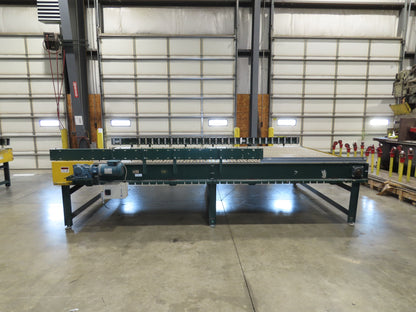 UMD 8' 8"W x 15' MatTop Plastic Roller Belt Conveyor 98"BF 3PH Belt Drive 112FPM