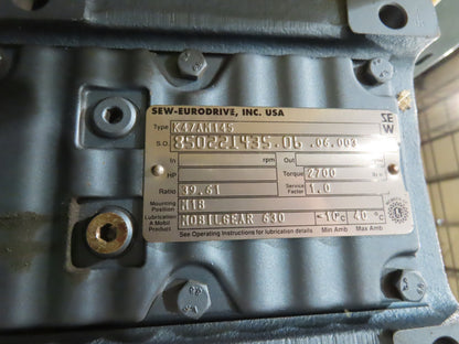 UMD 8' 8"W x 15' MatTop Plastic Roller Belt Conveyor 98"BF 3PH Belt Drive 112FPM