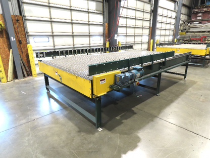 UMD 8' 8"x 15' MatTop Plastic Roller Belt Conveyor 98"BF 3PH Belt Drive 265FPM