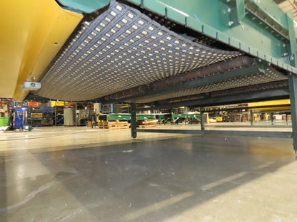 UMD 8' 8"x 15' MatTop Plastic Roller Belt Conveyor 98"BF 3PH Belt Drive 265FPM