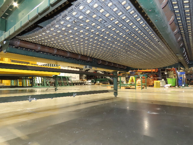 UMD 8' 8"x 15' MatTop Plastic Roller Belt Conveyor 98"BF 3PH Belt Drive 265FPM