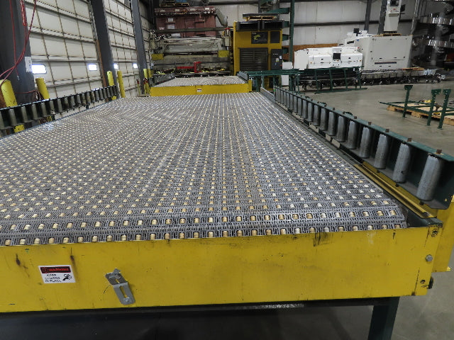 UMD 8' 8"x 15' MatTop Plastic Roller Belt Conveyor 98"BF 3PH Belt Drive 265FPM