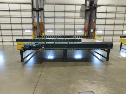 UMD 8' 8"x 15' MatTop Plastic Roller Belt Conveyor 98"BF 3PH Belt Drive 265FPM