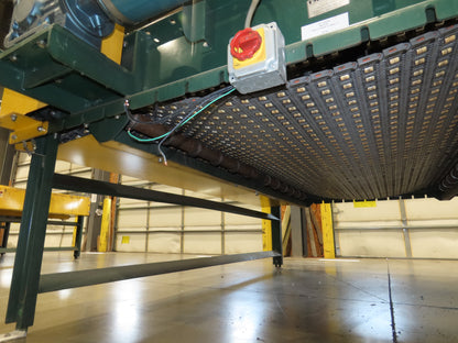 UMD 8' 8"x 15' MatTop Plastic Roller Belt Conveyor 98"BF 3PH Belt Drive 265FPM