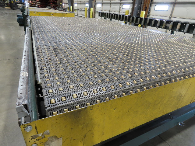 UMD 8' 8"x 15' MatTop Plastic Roller Belt Conveyor 98"BF 3PH Belt Drive 265FPM