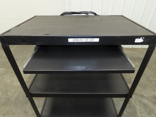 Uline H6746 Mobile Workstation Computer Cart 32x20"x 29-42"H Black  Lot of 2