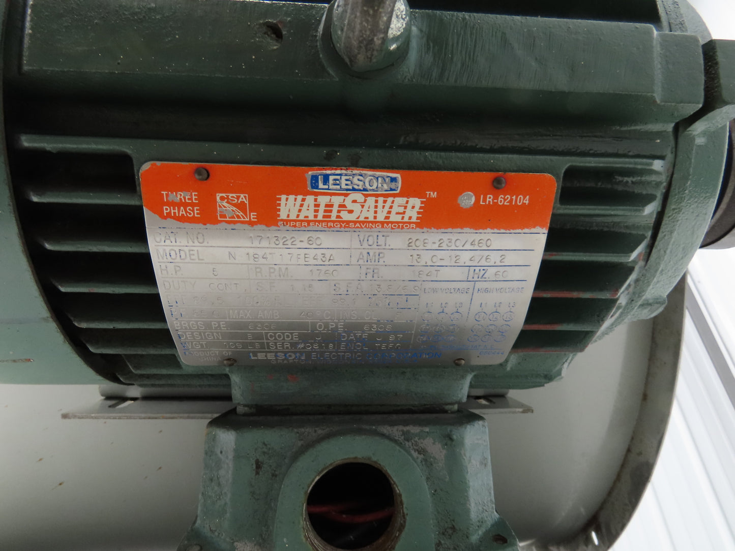 Dayton 3C414B Tubeaxial Fan 36" Belt Drive 5 Hp Motor 208-230/460V Ventilation