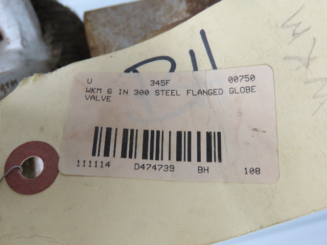 Newco WKM 345F 6" Flanged Globe Valve Class 300 RF Rising Stem Handwheel