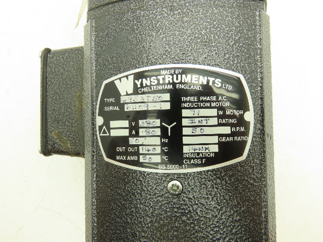 Wynstruments G95XT50 Inline Gearmotor 50rpm Output 71W 380V 3PH 50Hz 14mm Shaft