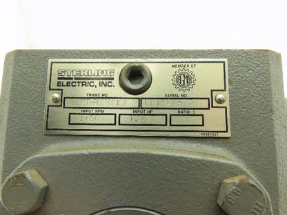 Sterling 2175FHR00500102  5:1 Gearbox 1.7Hp 350rpm 5/8"Input 1" Hollow Shaft Out