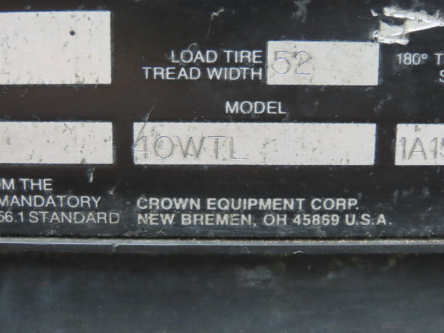 Crown 40WTL Straddle Pallet Stacker Forklift 4000 lb Lift 130" Max 24V 1351H