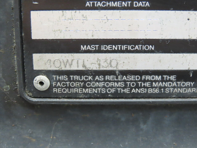 Crown 40WTL Straddle Pallet Stacker Forklift 4000 lb Lift 130" Max 24V 1351H