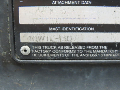 Crown 40WTL Straddle Pallet Stacker Forklift 4000 lb Lift 130" Max 24V 1351H