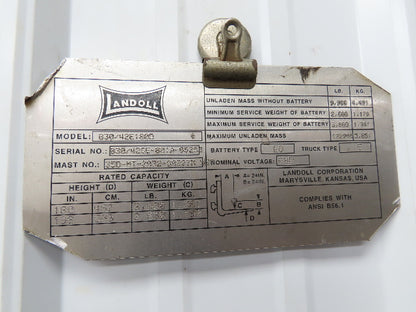 Landoll B30/42E180D Electric Forklift Three Lever Control Unit Lift Tilt Shift