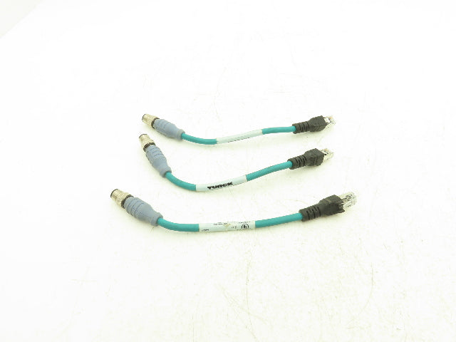 Turck RSSD RJ45S 441-0.2M Industrial Ethernet Cable 4-Pin M12 to RJ45 Lot of 3