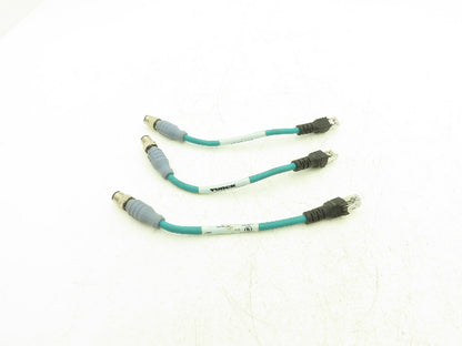 Turck RSSD RJ45S 441-0.2M Industrial Ethernet Cable 4-Pin M12 to RJ45 Lot of 3