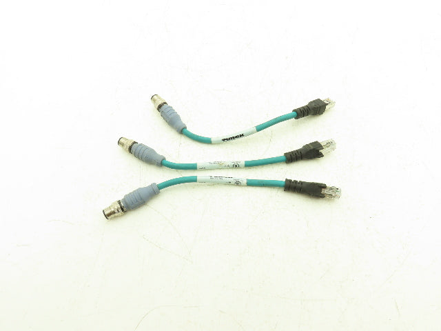 Turck RSSD RJ45S 441-0.2M Industrial Ethernet Cable 4-Pin M12 to RJ45 Lot of 3