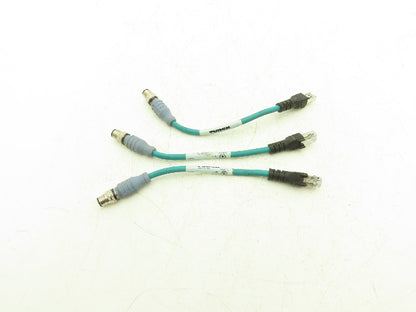 Turck RSSD RJ45S 441-0.2M Industrial Ethernet Cable 4-Pin M12 to RJ45 Lot of 3