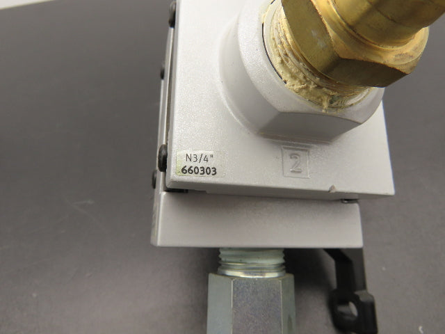 Festo MS6-FRZ Pneumatic Distributor Block R/L Side Plates 3/4" Thread Lot of 4