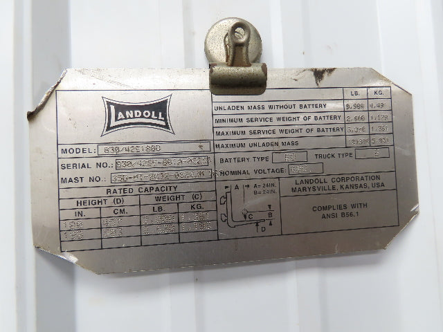 Landoll B30/42E180D Forklift Steering Wheel Column Adjustable With Mount Bracket