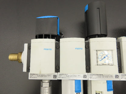 Festo MS6N Air Prep Combo Filter/Separator/Shut-Off Valves Pressure Switch 3/4"