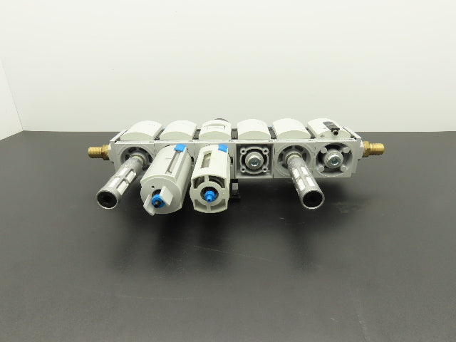 Festo MS6N Air Prep Combo Filter/Separator/Shut-Off Valves Pressure Switch 3/4"