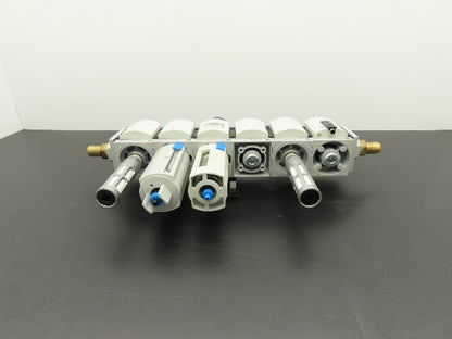 Festo MS6N Air Prep Combo Filter/Separator/Shut-Off Valves Pressure Switch 3/4"