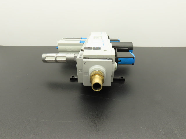 Festo MS6N Air Prep Combo Filter/Separator/Shut-Off Valves Pressure Switch 3/4"