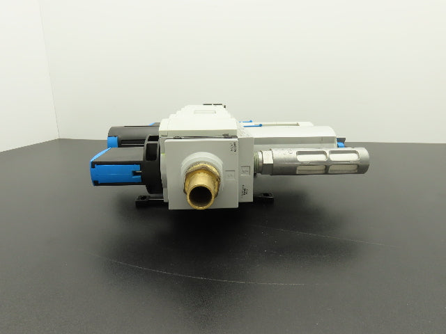 Festo MS6N Air Prep Combo Filter/Separator/Shut-Off Valves Pressure Switch 3/4"