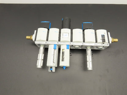 Festo MS6N Air Prep Combo Filter/Separator/Shut-Off Valves Pressure Switch 3/4"