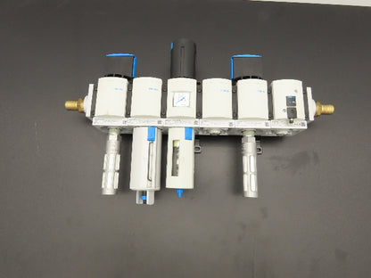 Festo MS6N Air Prep Combo Filter/Separator/Shut-Off Valves Pressure Switch 3/4"