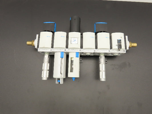 Festo MS6N Air Prep Combo Filter/Separator/Shut-Off Valves Pressure Switch 3/4"