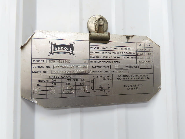 Landoll B30/42E180D Curtis Albright Forklift E-Stop ED402-1 Missing Contact