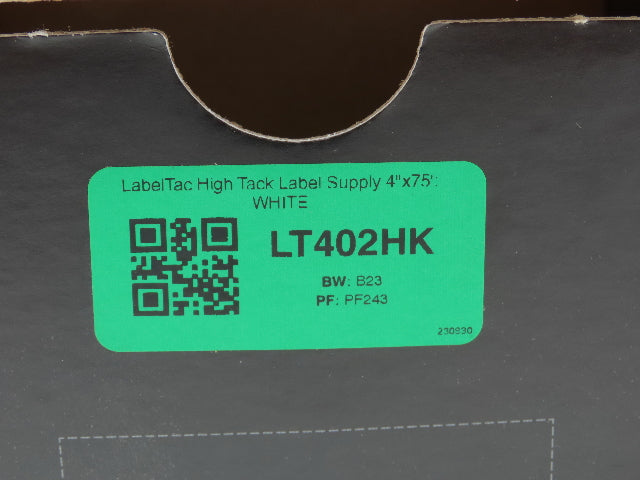 LabelTac LT402HK White Label 4"x75' Indoor/Outdoor Temp Range -40 to 180 Deg