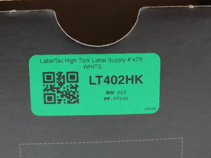 LabelTac LT402HK White Label 4"x75' Indoor/Outdoor Temp Range -40 to 180 Deg