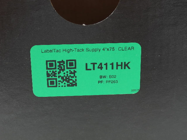 LabelTac LT411HK OEM Clear 4"x75' Label Indoor/Outdoor Temp Range -40 to 180 Deg