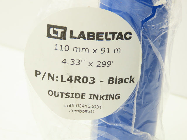 LabelTac L4R03 Black Print Ribbon 4.33x299' Roll, Lot Of 2 Fits LabelTac 4
