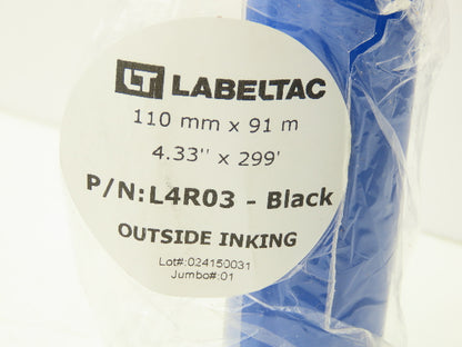 LabelTac L4R03 Black Print Ribbon 4.33x299' Roll, Lot Of 2 Fits LabelTac 4
