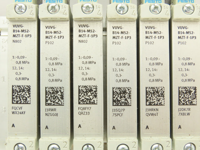 Festo VUVG-B14-M52-MZT-F-1P3 Pneumatic 6-Station Solenoid Valve Manifold 24VDC