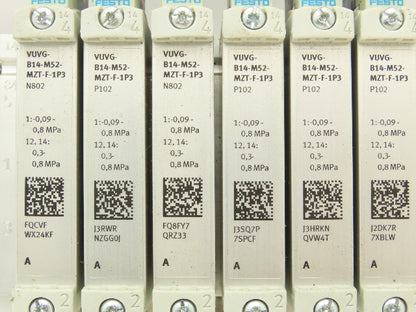 Festo VUVG-B14-M52-MZT-F-1P3 Pneumatic 6-Station Solenoid Valve Manifold 24VDC