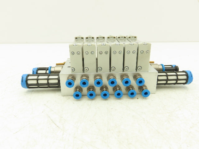 Festo VUVG-B14-M52-MZT-F-1P3 Pneumatic 6-Station Solenoid Valve Manifold 24VDC