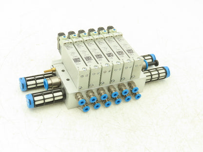 Festo VUVG-B14-M52-MZT-F-1P3 Pneumatic 6-Station Solenoid Valve Manifold 24VDC