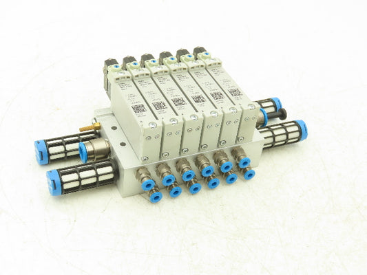 Festo VUVG-B14-M52-MZT-F-1P3 Pneumatic 6-Station Solenoid Valve Manifold 24VDC
