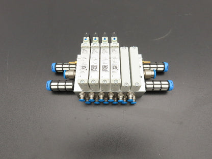 Festo VUVG-B14-M52-MZT-F-1P3  6-Station Solenoid Manifold w/4 Valves 24VDC