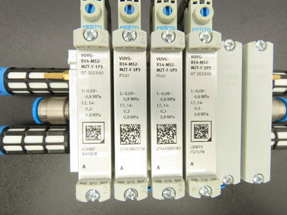 Festo VUVG-B14-M52-MZT-F-1P3  6-Station Solenoid Manifold w/4 Valves 24VDC