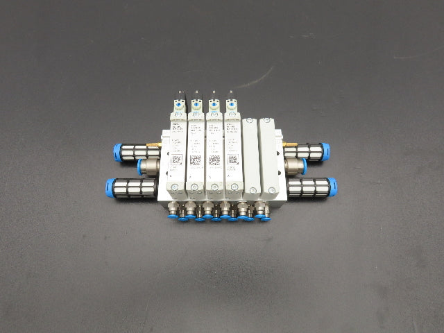 Festo VUVG-B14-M52-MZT-F-1P3  6-Station Solenoid Manifold w/4 Valves 24VDC