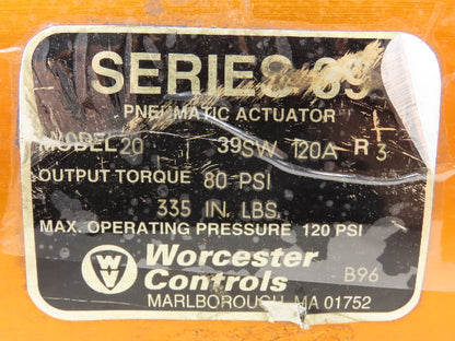 Worcester Controls 20-39SW 120A-R3 Pneumatic Actuator 2"NPT Stainless Ball Valve